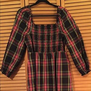 J Crew Plaid Holiday Dress